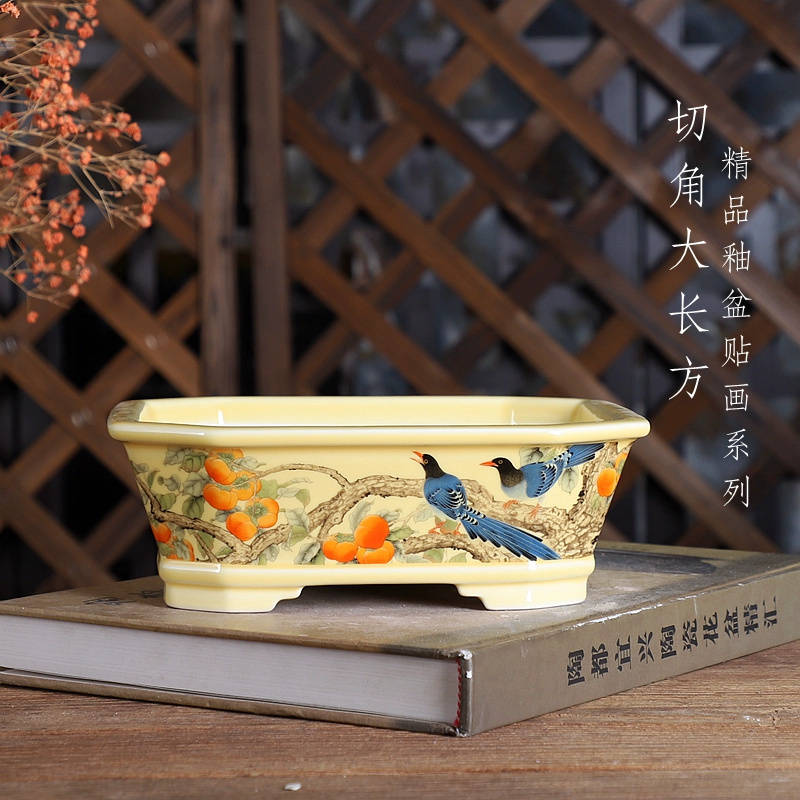Bonsai Garden Table - Porcelanowy prostokątny garnek do bonsai, tradycyjny