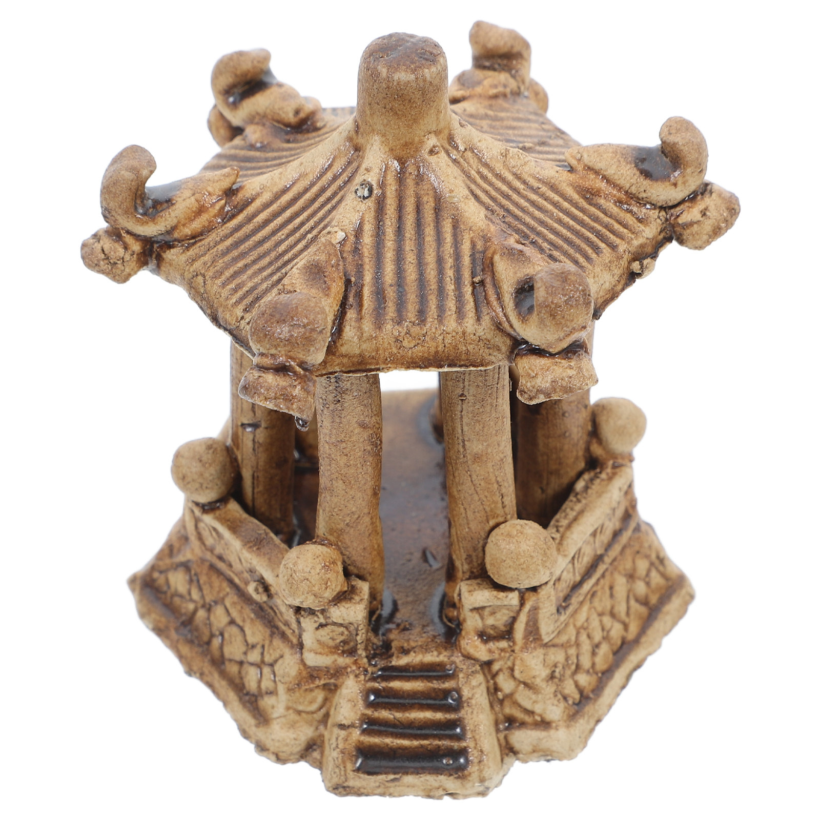 Bonsai Gardening - Miniaturowa ceramiczna sześciokątna pagoda, statuetka, dekoracja